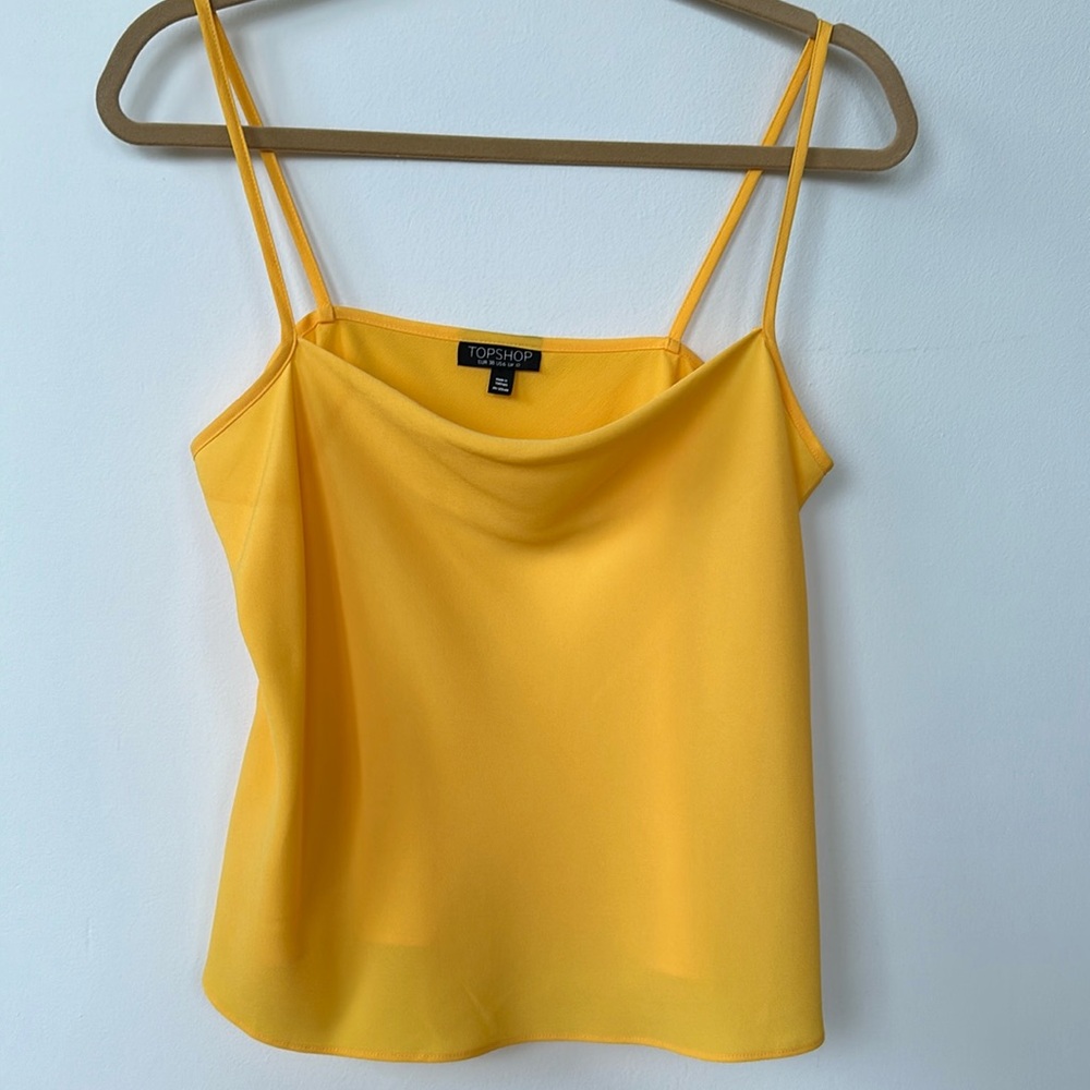 Topshop Draped Yellow Camisole Top Size 6